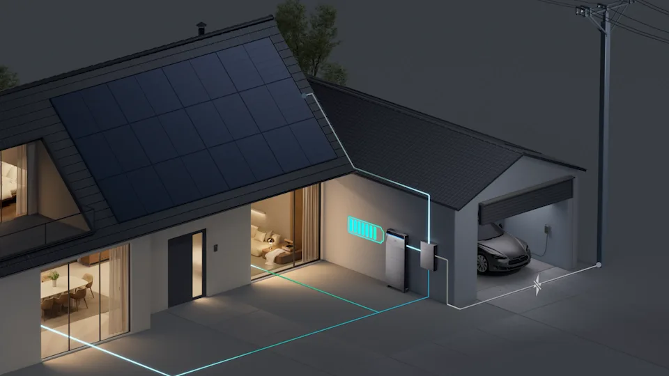 Anker SOLIX X1 installed on a modern home exterior in daylight