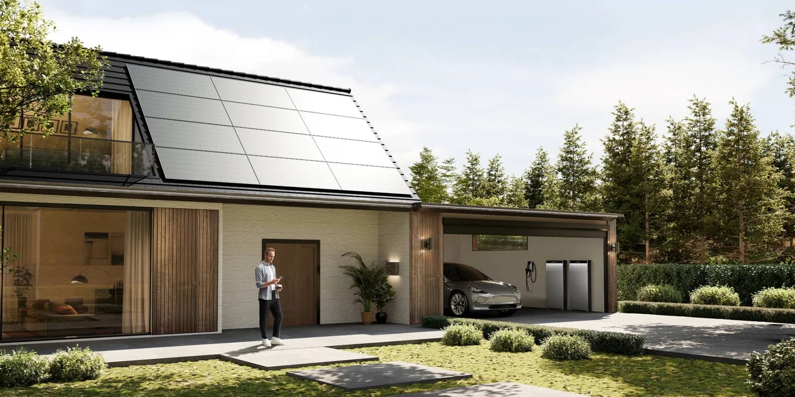 Anker SOLIX X1 home energy system installed on a modern home