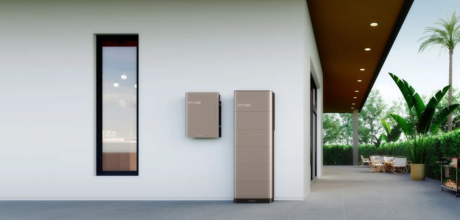 EP Cube 2.0 battery system installed on a home exterior