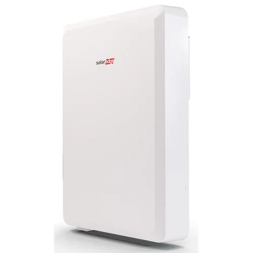 SolarEdge Home Battery 400V cabinet at an angle showing slim wall-mount profile